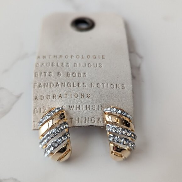 Anthropologie The Restored Vintage Collection: Pavé Striped Earrings